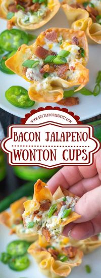 Bacon Jalapeño Popper Wonton Cups