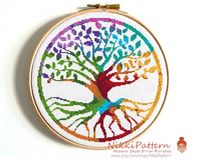 Four Seasons Cross stitch pattern Watercolor Rainbow cross stitch Watercolor Tree Counted cross stitch This item contains one pattern: No704_5 ● Fabric: Aida 14 count ● Grid Size: 125 x 124 Stitches ● Design Area: 8.93 x 8.86 inches or 22.68x 22.50 cm ● DMC Colors: 14 Instant Digital Download: in 3 PDF included. The PDF file of the pattern will be available for instant download once payment is confirmed. You'll find several variations ( black, color, one and more pages) to choose which one you l