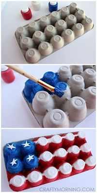 Egg Carton American Flag Craft for Kids (Fun art project for Memorial Day or the 4th of July!