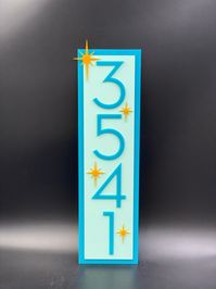 3D Mid Century Modern Address Sign Vertical House Numbers - Etsy