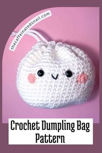 My Crochet Dumpling Bag Pattern is the perfect way to accessorize if you are a passionate foodie that loves dumplings. The crochet dumpling bag is big enough to hold a few things like your phone and wallet.