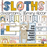 This rainbow sloth decor is perfect for any classroom or library! This cute sloth theme will pull together any room! Create a fun learning environment for yourself and your students with this decor set.Over 400 pages of decor are included!This product includes PDF's of the following and editable ver...