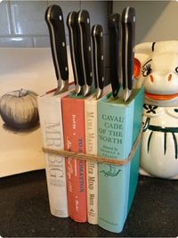 Book Knife Block. Looks cute. #home #idea #hack