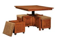 Amish Carlisle Self Storing Nook Set with Lift-Top Square Table and Benches Did you know you can customize an Amish nook with choice of wood, stain, upholstery and more? Custom dimensions available too for a perfect fit. #nooks #breakfastnook #nooktable