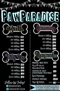 Pet Salon Menu Dog Groomer Dog Salon Menu Dog Grooming Menu - Etsy