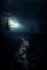 https://etsy.me/3ZcxyMW #NightLandscape #Darkness #WallDecor #GothicArt #NightPathway