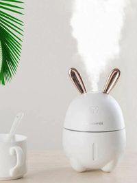 Rabbit Shape Humidifier With LED Light 1pc