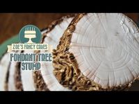 Tree stump cake: how to make a fondant tree stump effect on a cake - YouTube