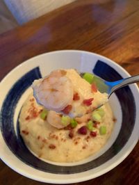 This super simple three cheese slow cooker shrimp and grits is not only incredibly easy, but it’s also a lightened up version of the traditional dish so you don’t feel guilty getting seconds (or thirds).