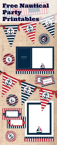 Free printables for a nautical birthday party or baby shower. See more party ideas at CatchMyParty.com #boybirthday #1stbirthday #nautical