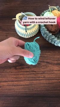 This is my go-to method for turning leftover yarn into a center-pull yarn ball. The process is fun, and it makes the leftover yarn much easier to store and more convenient for future use.   #windingyarn #yarnball #leftoveryarn #yarnscraps