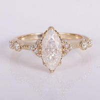 Gold, Platinum, Rose gold, Silver, White goldGemstone: DiamondDescriptionMoissanite engagement ring,vintage art deco engagement ring Yellow gold,marquise moissanite rings,wedding Unique Anniversary● You can also find a matching piece in below " Matching Piece " section.● Please allow me 1-2 weeks processing time, if it is customized only for you.❤❤ Description of Ring___________________________● Moissanite Details→ Stone Shape: Marquise→ Stone Weight: 2CT → Stone Color: EF→ Stone Clarity: VVS-VS