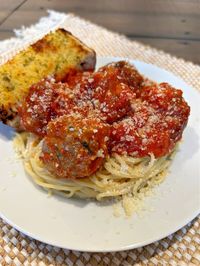 Garlic Bread Meatballs recipe from RecipeGirl.com