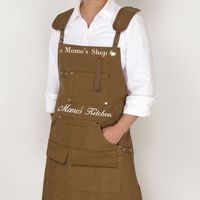 Personalized information： (1) Our aprons accept personalized customization, and print pictures or text on the apron for free. (2) If you need embroidery patterns, we can provide pattern selection or you can provide pictures, and we can create embroidery files based on your pictures. Contact us for a quote and embroidery patterns. Our aprons accept personalized customization, and print pictures or text on the apron for free. Made of high-quality canvas materials, wear-resistant and durable. Use artificial leather to connect the shoulder straps.Suitable for chefs, artists, painters, bartenders, baristas, waiters and cleaners. Carry all the tools needed for work at one time to improve work efficiency and save manpower. These aprons are available in both adult and kids sizes. Pair up with your