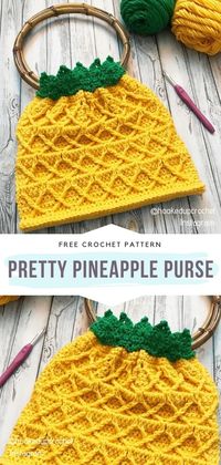 Pretty Pineapple Purse Free Crochet Pattern Do you adore original accessories as much as we do? #crochetbag #crochetpurse #pineapplecrochet #freecrochetpattern