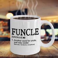 Amazon.com: Funcle Gifts Mug 11oz Ceramic White - Like A Dad Only Cooler Funny Uncle Gift For Men: Kitchen & Dining