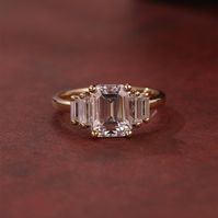 Emerald Cut Moissanite Engagement Ring, Solid Gold Ring, Vintage Promise Ring, Birthday Gift Anniversary Gift Valentine's Day Gift for Woman S I L V E R J E W E L R Y C A R E Silver is not the best friend of oxygen and sulfur; it can be oxidized and tarnished from time to time it is the nature of silver. To keep the silver shiny and prevent it from oxidizing fast, we would recommend the following instructions; * Avoid any chemical agents including perfume, makeup, and hair spray. * Avoid wearing silver jewelry to the beach, shower, or exercise. * Remove before you sleep, clean it with a silver cloth, and keep it in a dry area or a small zip-lock package. O U R C R A F T S M A N S H I P Our pieces are made as wearable unique art pieces by our designers and skilled artisans. We are only work