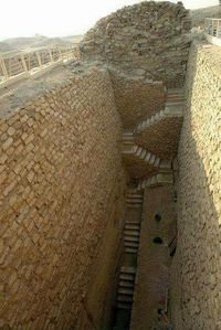 Stairs in the southern part of the stepped Pyramid of Djoser at Saqqara,Egypt.