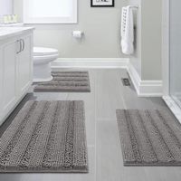 Features:These upgraded luxurious shag rugs can soak up the water and keep your floor dry like a giant sponge, making your feet feel the ultimate luxury enjoyment, spruce up your powder room for maximum serenity and warmthWhen you step out of the tub, shower, or sink, the microfiber quickly wicks moisture from your steps and keeps floors dry so you don't have to worry about slipping. With microfiber locking technology, non slip bathroom rugs sets 3 piece has been repeatedly machine tested and pr