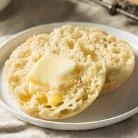 Easy 90 second keto microwave english muffin recipe that tastes amazing when toasted! Easily made in the oven, they are perfect for breakfast meal prep too!