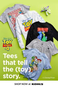 Get ready for a new adventure with Disney and Pixar’s Toy Story 4 clothes and toys at Kohl’s. Find great deals on character clothing for everyone in the family, and take 10% off select toys for the movie’s littlest fans. Gather your friends, and shop at Kohl’s and Kohls.com. #KOHLS #Disney #Pixar #toystory4