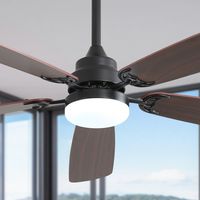 52 Inch Ceiling Fan With Light Color: Matte Black Blades Size: 52" Power Source: Reversible Dc Motor Voltage: 110V-240V/50Hz/60Hz Light Source: LED 18W Controller Type: Remote Control Special Feature: Timer Certification: ETL Downrod: 5"/10"/24" Room…