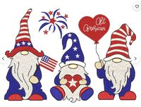 "Patriotic Gnome Gifts These patriotic gnome designs will make beautiful home decor for Memorial Day, Independence Day and Labor Day Day in your kitchen or bath. They will also make a sweet gnome gift for anyone. Even better - one for you, one for them! We exclusively use 100% cotton, high thread count towels, made to stand up to years of use. With every wash, your towel will become softer and more absorbent. Our embroidery features high-quality polyester thread to resist fading and a high stitc