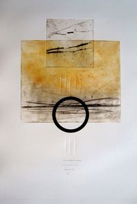 Returning, dry point, object print, 2006