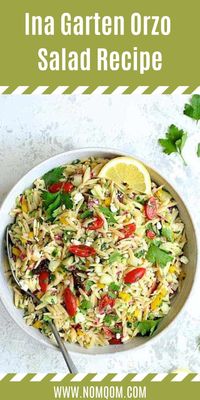 Enjoy the vibrant flavors of Ina Garten's Orzo Salad! Topped with crumbled feta and herbs, it's a perfect dish for picnics, potlucks, or a light lunch. #OrzoSalad #InaGartenRecipes