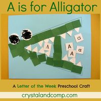 letter of the week: A is for alligator preschool craft #crystalandcomp #letteroftheweek