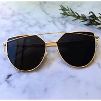 Sale! Cat Eye Aviator Sunglasses. This listing is for a pair of Cat Eye aviator sunshades. Black Mirrored Sunglasses. Retro. Sunglasses. Wire sunglasses. Trending sunglasses. UV protection. Top qualit