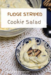 Explore the magic of Fudge Stripe Cookie Salad. A delightful dessert that harmoniously blends fudge stripe cookies and creamy cool whip all in a dessert salad. This sweet creation offers satisfying crunch and velvety creaminess in every bite.