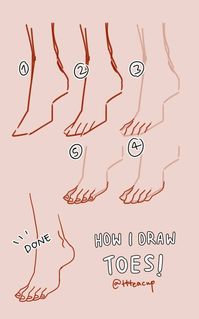 How I draw toes by ttteacup on DeviantArt