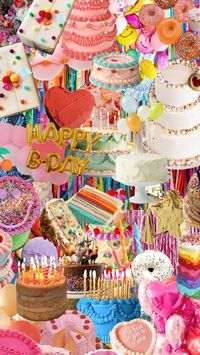 #happybirthday #birthday #cake #party #decor #bright #colorful