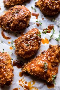 Oven Fried Southern Hot Honey Chicken | halfbakedharvest.com #chicken #healthy #recipes #easy