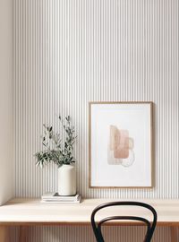 Turn your space into an abstract geometric art piece with our Vertical Lines Peel and Stick Wallpaper! This minimalist design is perfect for adding a modern touch to any space! Pattern Repeat Length:Every 24"