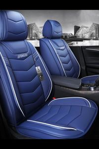 Universal Fit Seat Covers 5-Seater Wear Resistant Durable Unfading Man-Made Leather Business Style Plain Pattern Truck/ Car Seat Cover