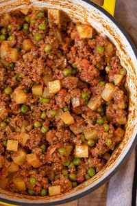 Indian Keema Aloo is a traditional one-pot dish of spicy ground beef and tender potatoes. This Indian recipe is a perfect beef stew for a weeknight dinner!