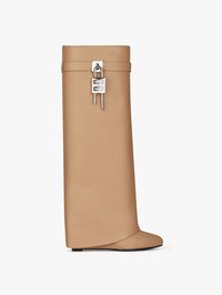 Shark Lock Pant boots in grained leather - beige | Givenchy US