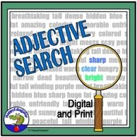 Adjectives Search and Find in the Story Grammar Worksheets