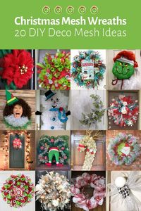 Use your favorite colors of deco mesh to create these DIY Christmas mesh wreaths! Learn how to make using these simple tutorials. Such great ideas!