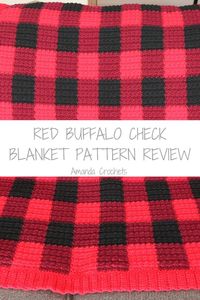 RED BUFFALO CHECK BLANKET #daisyfarmcrafts #crochetblanket #crochet #blanket #buffaloplaid #buffalocheck #christmas #homedecor #maker #handmade