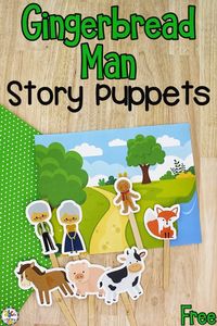 Your kids will use these free printable Gingerbread Man Stick Puppets to retell the sequence of events in the classic book.