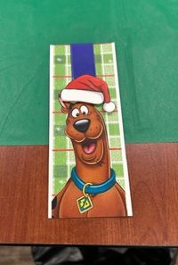 So fun and festive! #scoob #bookmark #library #publiclibrary #craft #diybookmark #magnetbookmark #inspo #diy #scoobydoo #christmascraft