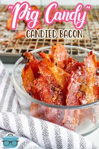 This Pig Candy (or brown sugar bacon) is an irresistible and easy snack or breakfast side dish. It’s a sweet and salty combination that is guaranteed to please!