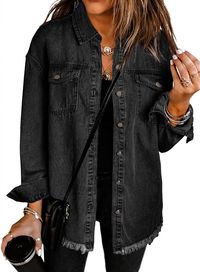 Classic design Casual jean jacket women,fashion jackets for women, classic denim jacket for women, vintage womens jean jacket, distresse jeans jackets for women, oversized jean jackets for women fashion, fall jackets for women, boyfriend womens denim jacket, workout jackets for women. Fashionable design Blue jeans jacket,black denim jacket for women,distressed black jean jacket,black jean jacket women,blue jean jackets for women.Finished with a button closure, this womens jackets will give you t