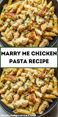 Looking for romantic dinner ideas? Try our Marry Me Chicken Pasta Recipe! Perfect for dinner for two or dinner recipes for family, this pasta dish combines savory chicken with a creamy sauce for a memorable meal.