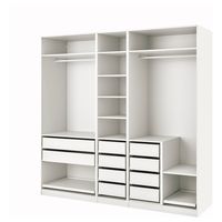 PAX Wardrobe combination, white, 983/8x227/8x931/8" (250x58x236 cm) A wardrobe with a compartment for everything. For those who really love organizing each item, big or small, and still have a nice overview. Sorting on style or color is up to you.