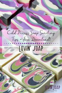 Download this free cold process soap swirling tips sheet! Swirling | Cold Process Soap Swirl | Tips for Swirling Soap | Soap Swirl | Soap Design | How to Swirl Soap