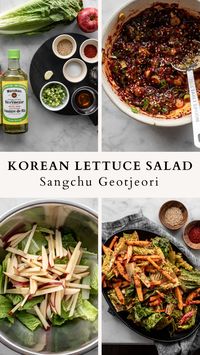 Vibrantly seasoned, crunchy Korean Romaine Salad is a favorite Korean side dish for so many reasons! Easy to assemble, made with pantry ingredients, and incredibly fresh and crispy! Make Sangchu Geotjeori or Korean BBQ Salad in 15 minutes. A mouthwatering, obsessively delicious salad that will make everything else on the table taste better!